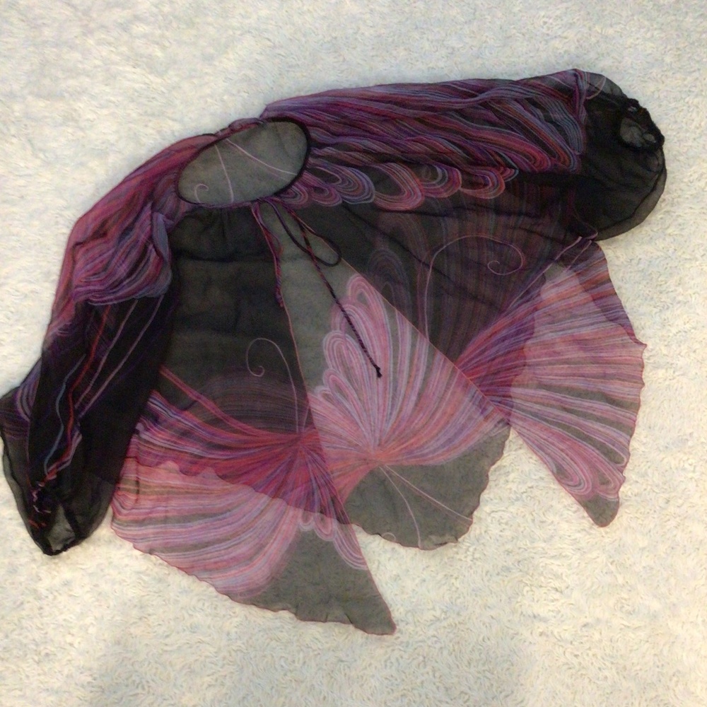 Semi-Sheer Chiffon Tunic Blouse - Picture 8 of 9